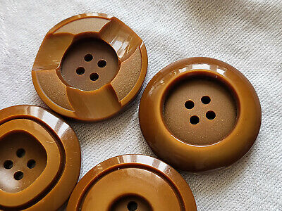 lot 6 gros boutons vintage marron couleur panaché 3 cm ref 5356