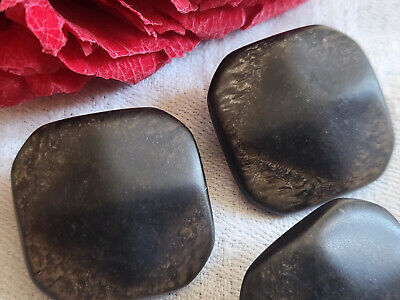 Trio boutons vintage marron nacré 2,4 cm à pied ref 1267