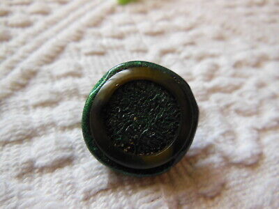 Duo boutons vintage en résine pour collection bleu vert diamètre 2,1 cm G14G