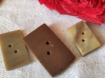 trio anciens bouton art deco rectangulaire 1,2 sur 1,8 à 1,7 sur 2,6 cm G17I