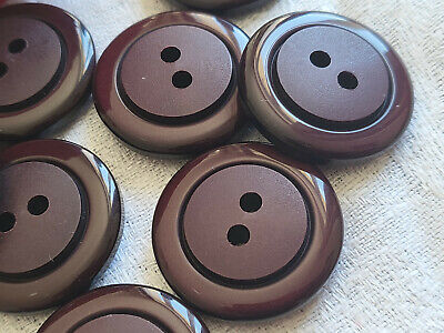 Lot 5 gros boutons vintage marron travaillé diamètre 2,7cm ref 5009