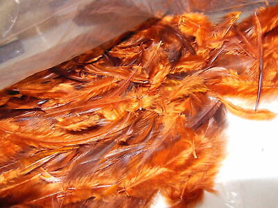 Gros lot de plumes vintage marron roux chapeau modiste N°10 B7