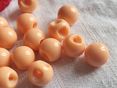 Lot 15 boutons vintage boule rose à pied diamètre 1,1 cm ref 1151