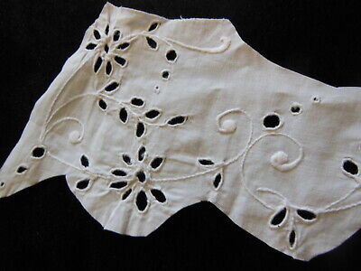 Trés longue broderie ancienne fleur 42 cm our création couture patchwork T3-20