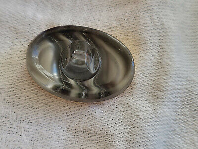 Bouton ancien en verre or doré 1,5 cm sur 2,1 vintage ovale relief G4K