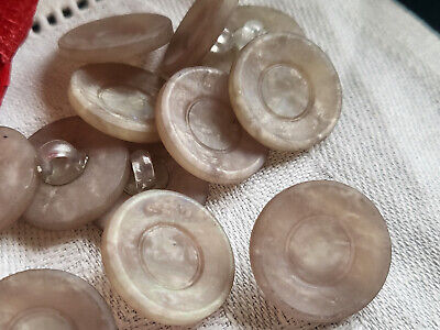 Lot 11 boutons gris marbré nacré pied diamètre 1,7 cm ref 962