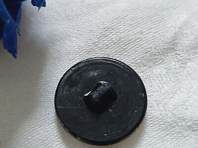 Bouton ancien en verre argenté relief noir joli diamètre: 2,1 cm G8B Vintage