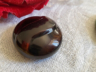 Bouton ancien en celluloïd marron noir collection diamètre: 2,8 cm D12R