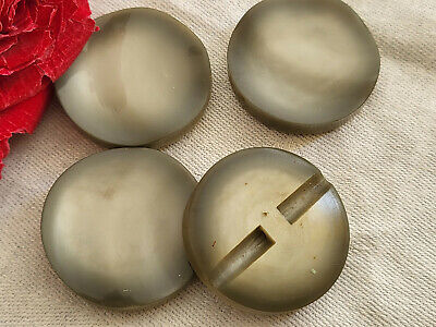 Lot 4 gros boutons vintage à pied gris ondulé diamètre 3 cm ref 158