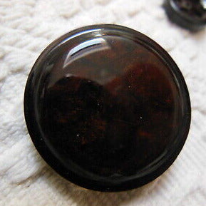 Bouton ancien marron marbré pied laiton collection diamètre 3 cm gros D14O