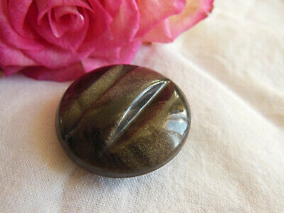Bouton ancien en celluloïd marron marbré collection diamètre 2,8 cm G6H