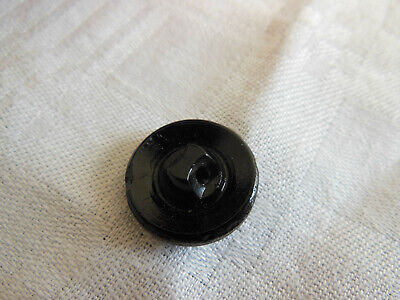 Duo boutons ancien en verre doré motif noir diamètre 1,7 cm D14C vintage