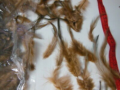 Gros lot de plumes vintage marrons noires chapeau modiste N°8 B7