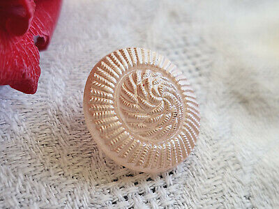 Bouton ancien en verre rose satiné pastel à pied Diamètre 1,7 cm G4K