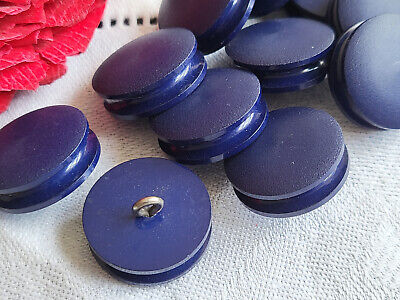 Lot 6 boutons bleu originaux à pied diamètre 2,1 cm macaron ref 767