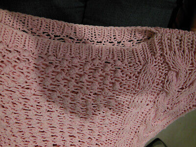 Pur vintage pull rose Ajouré souris taille 40? B7