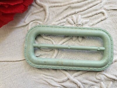 Boucle de ceinture vintage longue bleu tendre 6,3 cm sur 3 cm ME4-14