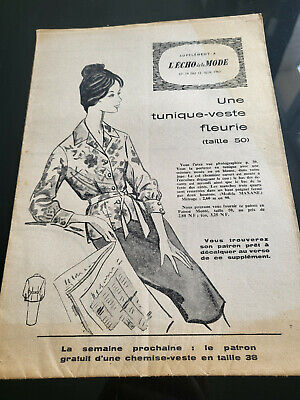 Patron ancien écho de la mode 1960 tunique veste taille 48 50 52