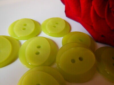 Lot 7 boutons vintage vert contraste mat lumineux 2,2 cm ref 2021
