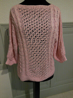 Pur vintage pull rose Ajouré souris taille 40? B7