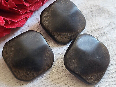 Trio boutons vintage marron nacré 2,4 cm à pied ref 1267