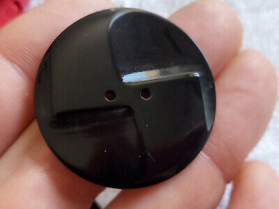 Bouton ancien art deco noir travaillé lumineux collection 3,6 cm G13N