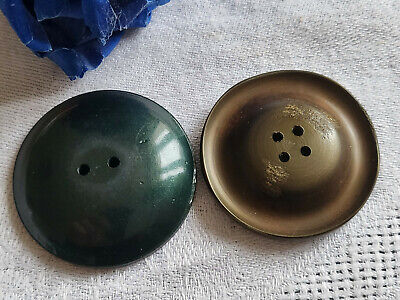 Duo gros boutons Vintage ton vert collection diamètre 3,3 cm ref 4980