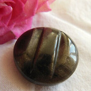 Bouton ancien en celluloïd marron marbré collection diamètre 2,8 cm G6H