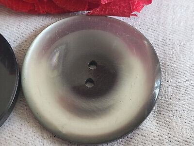 Duo gros boutons vintage ton gris manteaux 3,4 et 3,5 cm ref 930