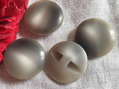 Lot 4 boutons vintage gris dégradé bombé à pied diamètre 2,2 cm ref 954