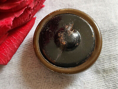 Bouton ancien en celluloïd marron collection diamètre 2,7 cm G5Q