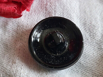 Bouton vintage en verre gris argenté foncé ancien effet tissé 2,1 cm G5H