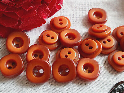 Lot 16 boutons vintage marron petits Carré Diamètre 1,2 cm ref 5438