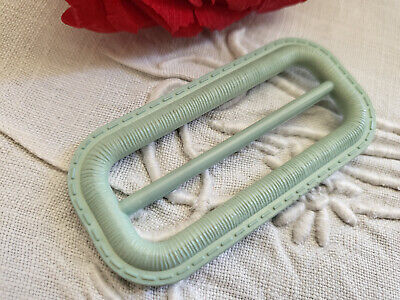 Boucle de ceinture vintage longue bleu tendre 6,3 cm sur 3 cm ME4-14