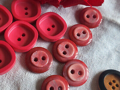 Panaché lot 14 boutons vintage rose 3 séries 1,7 cm à 2,1 cm ref 1264