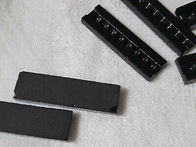 Lot 8 cabochons anciens verre noir à strasser création bijoux 3,5 cm T17