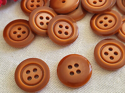 Lot 19 boutons vintage marron pourtour lumineux 1,8 cm ref 1888
