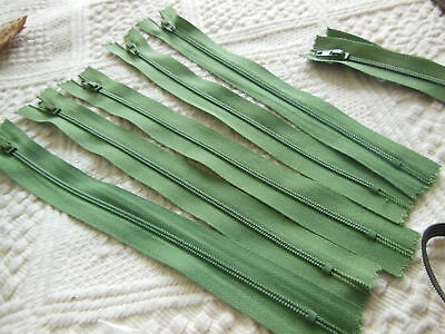 Lot 5 fermeture éclair 20 cm vert non séparable A64 création pochette
