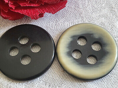 Duo gros boutons noir crème Vintage? moderne? 3,4 cm ref 4940