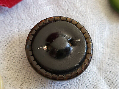 Bouton ancien en celluloïd marron noir collection diamètre: 2,8 cm D12R