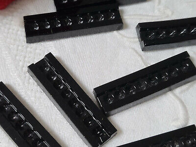 Lot 8 cabochons anciens verre noir à strasser création bijoux 3,5 cm T17