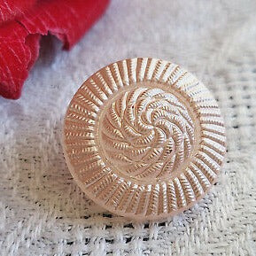 Bouton ancien en verre rose satiné pastel à pied Diamètre 1,7 cm G4K