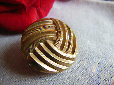 Bouton ancien en metal doré travaillé spirale gros 2,6 cm G12S