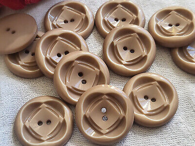Lot 6 charmants bouton vintage couleur estompée marron 2,2 cm ref 2108
