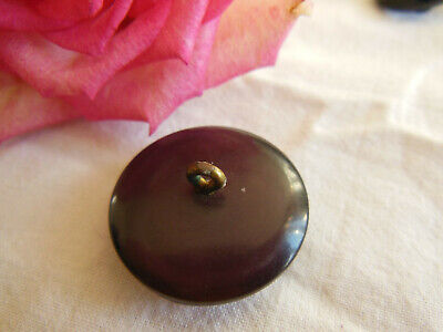 Gros bouton vintage rose violet reflet nacré pied volume 2,7 cm G6P