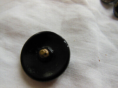 Joli bouton ancien noir verre pourtour facette à pied gros 2,7 cm G14G