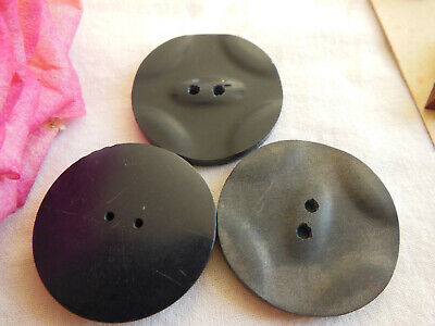 Trio boutons ancien art deco bleu travaillé collection 3,1 cm ref 1586