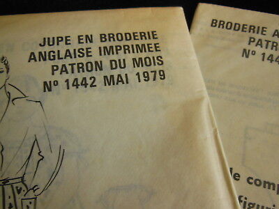 Patron ancien jupe en broderie anglaise taille 40 44 48 vintage planche