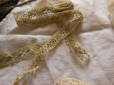 Superbe dentelle ancienne couleur originale en 3 coupons T2-4