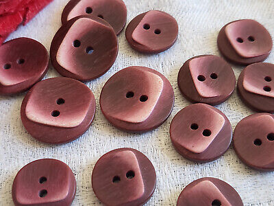 Lot 14 petits boutons vintage lie de vin camaieu 1,3 et 1,8 cm ref 650